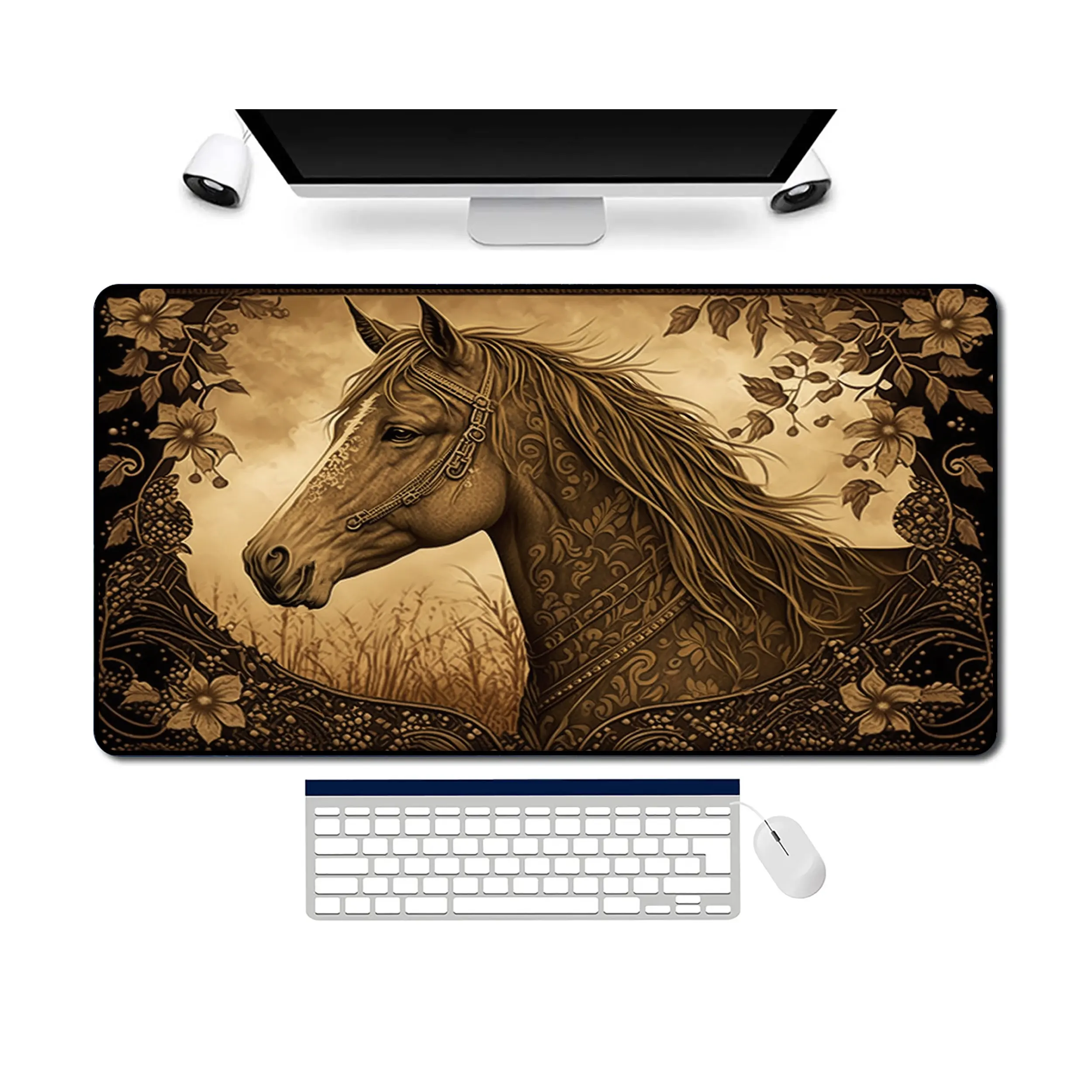 

Cute Horse Desk Mat, Non-slip and Waterproof Gaming Mouse Pad,office and Gaming Desk Decoration Mat, A Perfect Gift for Friends.