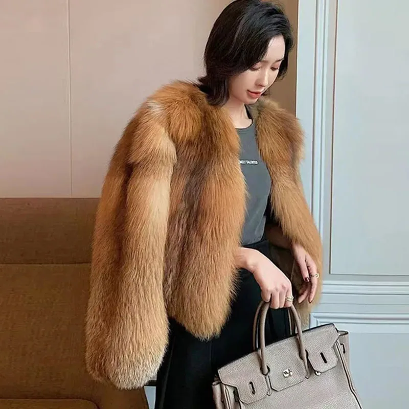 سترة نسائية كورية غير رسمية من الفرو الصناعي للخريف والشتاء معطف أنثوي من القطن السميك القطيفة 2025 سترة نسائية بأكمام طويلة من الفرو