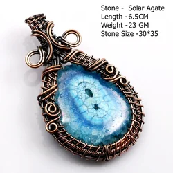 Genuine Larimar Turquoise  Jasper  Pendant