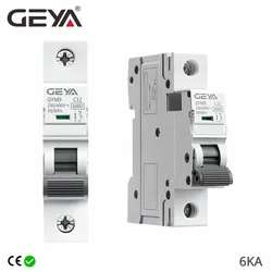 GEYA GYM9 1P MCB Din Rail 220V 400V Circuit Breaker 6A-63A AC Type 6KA Breaking Capacity ON OFF Switch