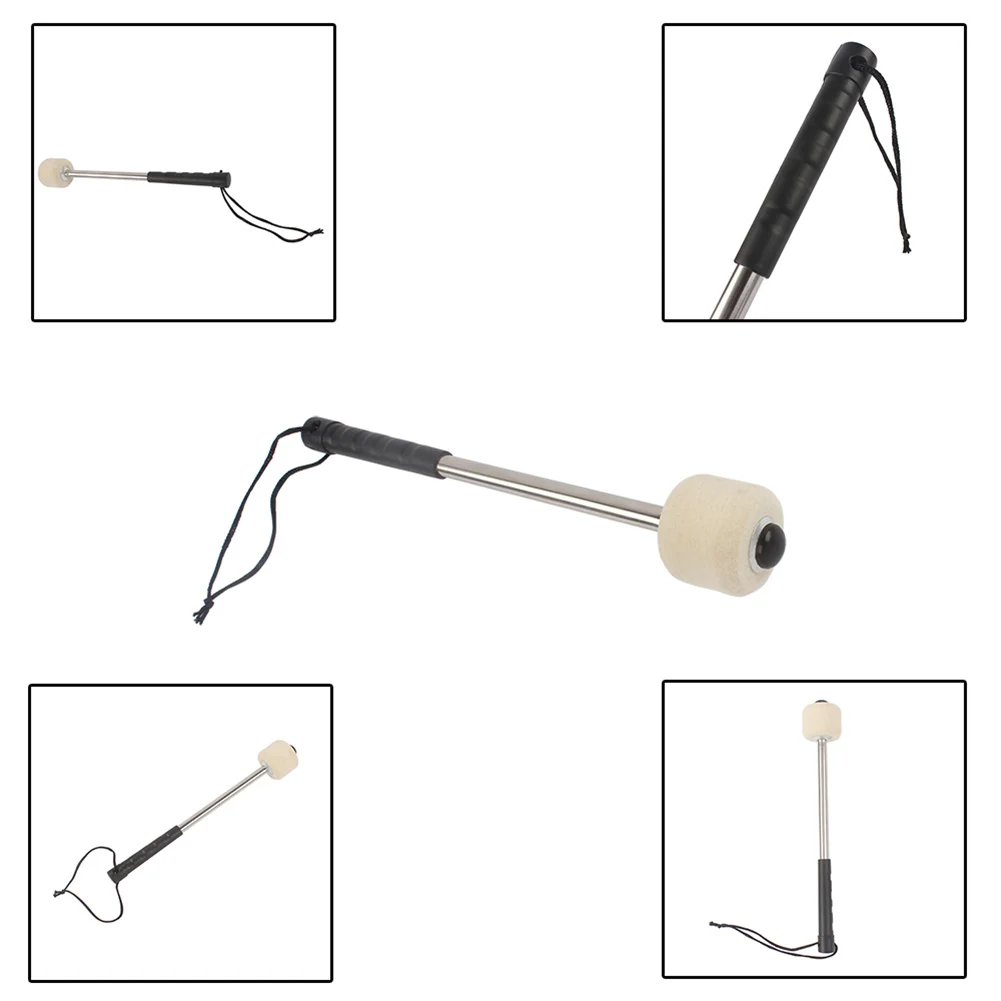 Mazzo de tambor de bajo, cabeza de fieltro, baquetas de cabeza de fieltro de bajo de marcha con cuerda colgante, Accesorios para Instrumentos Musicales para bateristas