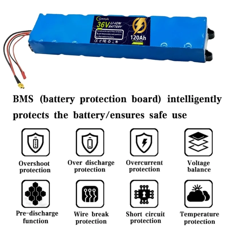 High Performance 36V 120Ah Battery Pack for M365 Electric Scooter, 18650 Li-ion Long Ride Power 🛒🛒