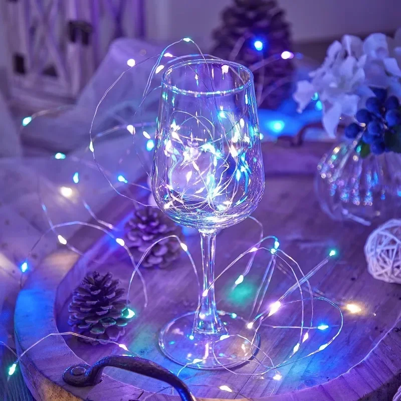 Pequeno Colorido LED String Lights, USB Alimentado por Bateria, Luzes de Fadas para o Natal, Ao ar livre, Sala, Decoração Festival, Atmosfera