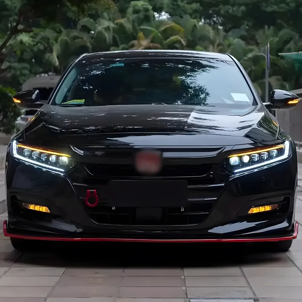 

Автомобильная передняя фара Plug and Play в сборе для Honda Accord 2018-2020, светодиодная автоматическая фара, обновление динамических 5 линз проектора, аксессуары