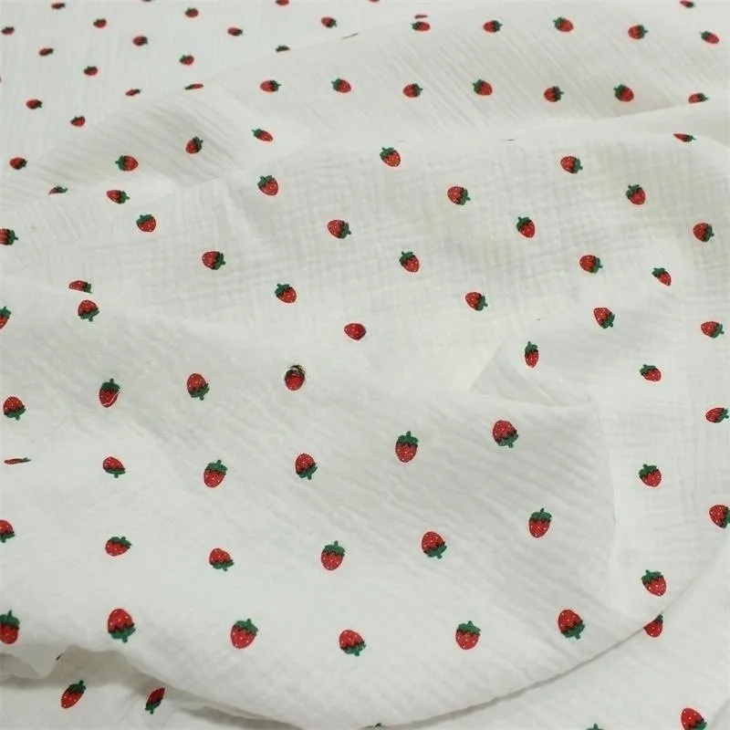 Double-Layer Algodão Gauze Crepe, Baby Vestuário Tecido, Pano de cama, Home Cloth, 135x50cm