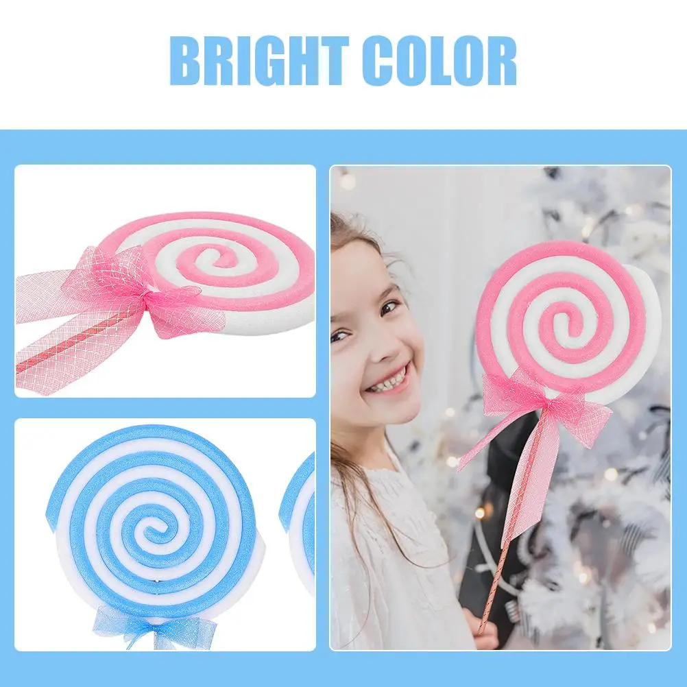 2 Pcs Bulk Candy Lollipop Model Embellishment Fruit Party Prop Kids Birthday Decorations Simulated Baby