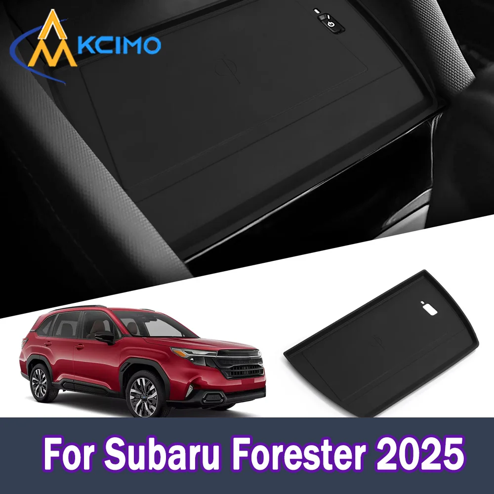 

Нескользящая силиконовая консоль для Subaru Forester 2025, беспроводное зарядное устройство, черный внутренний защитный аксессуар