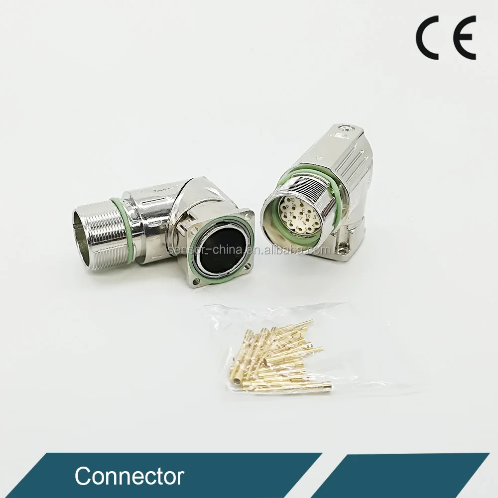 Conector macho da flange M23 do conector do codificador do servo motor