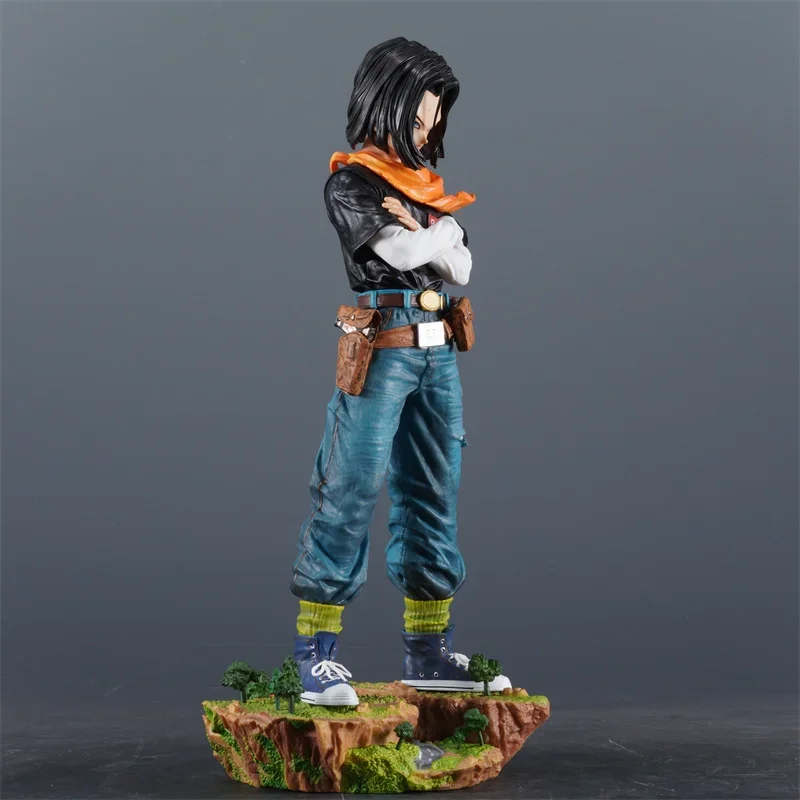 Dragon Ball Action Figure Hitam mutiara Android 17 Figure Android 18 Figurine Patung Desktop koleksi mainan dekorasi hadiah Natal