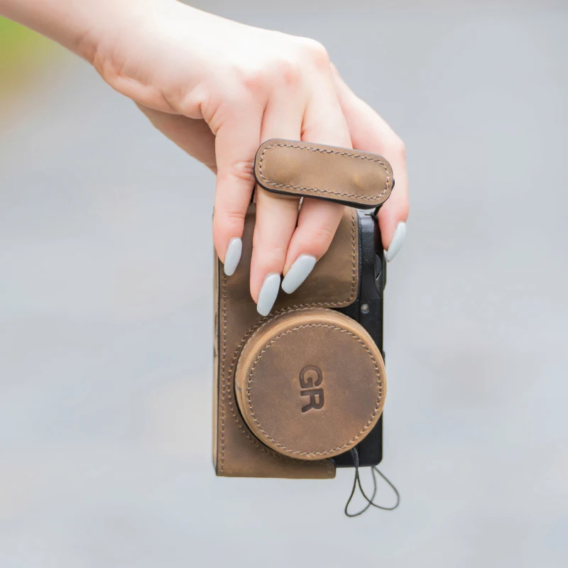 Handmade leather protective case for Ricoh GR3 GR3xHDF camera bag journal edition base shell lens cap wrist strap