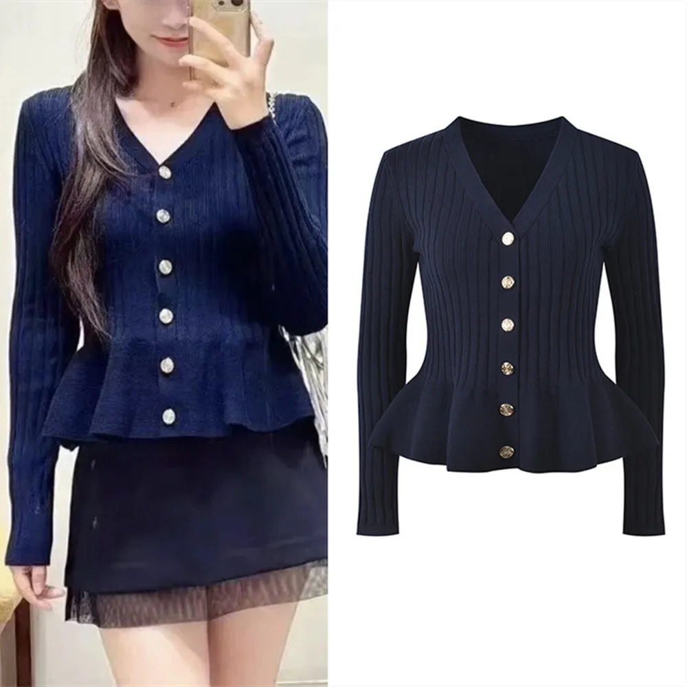 

Вязаный топ Ele French Sle с рюшами по подолу и поясом V-Ne Длинный открытый кардиган све для женщин