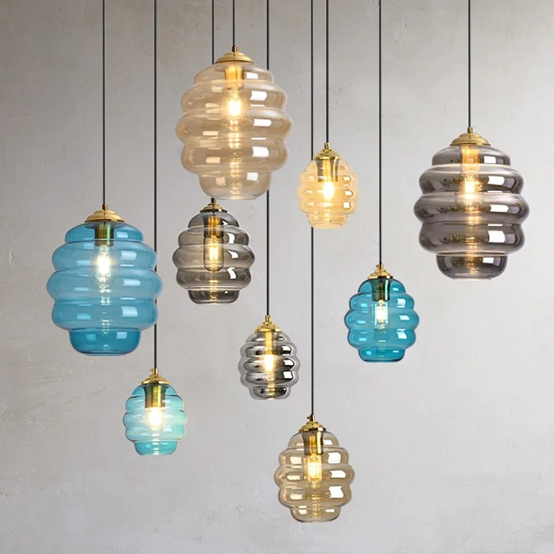 

Macaron Glass Dinning Room Pendant Lights Nordic Kitchen Hanging Lamps Restaurant Indoor Lightings Fixture Modern Led Home Decor