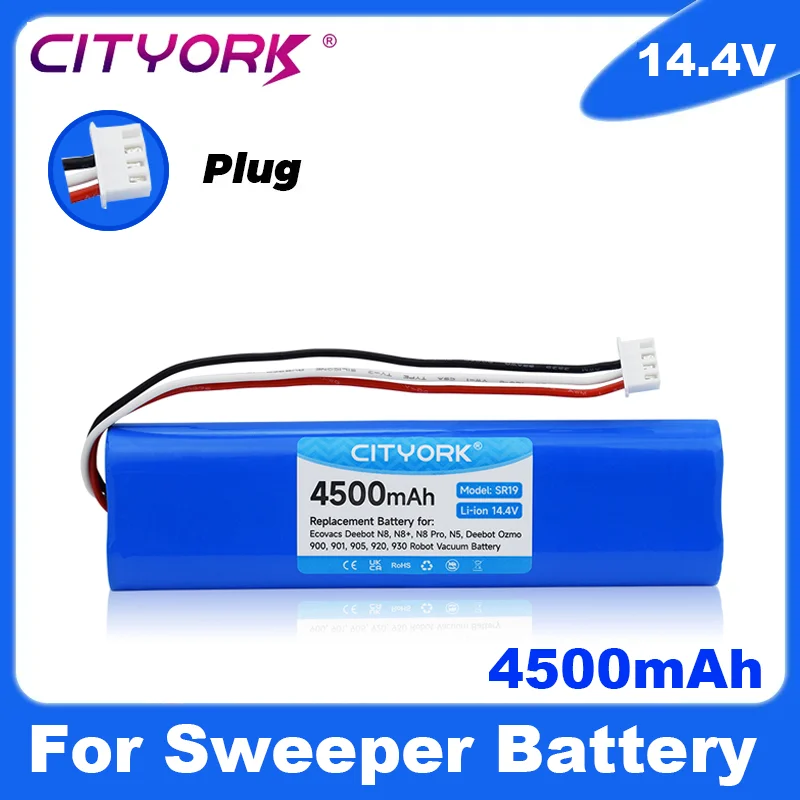 14.4V 4500mAh Sweeper Battery Smart Vacuum Cleaner Battery for Ecovacs Deebot N8 N8+ N8 Pro N5 Deebot Ozmo 900 901 905 920 930