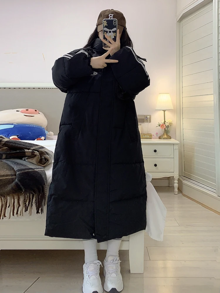 Bla Lungo sopra il ginocchio da donna in piumino Jaet Winter Thiened Versatile cappotto in fibra di poliestere con taglio dritto Princ Sle