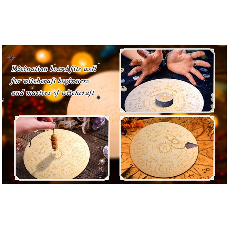 Star Pendulum Board Wooden Dowsing Board Spirit Board Divination Metaphysical Message Board