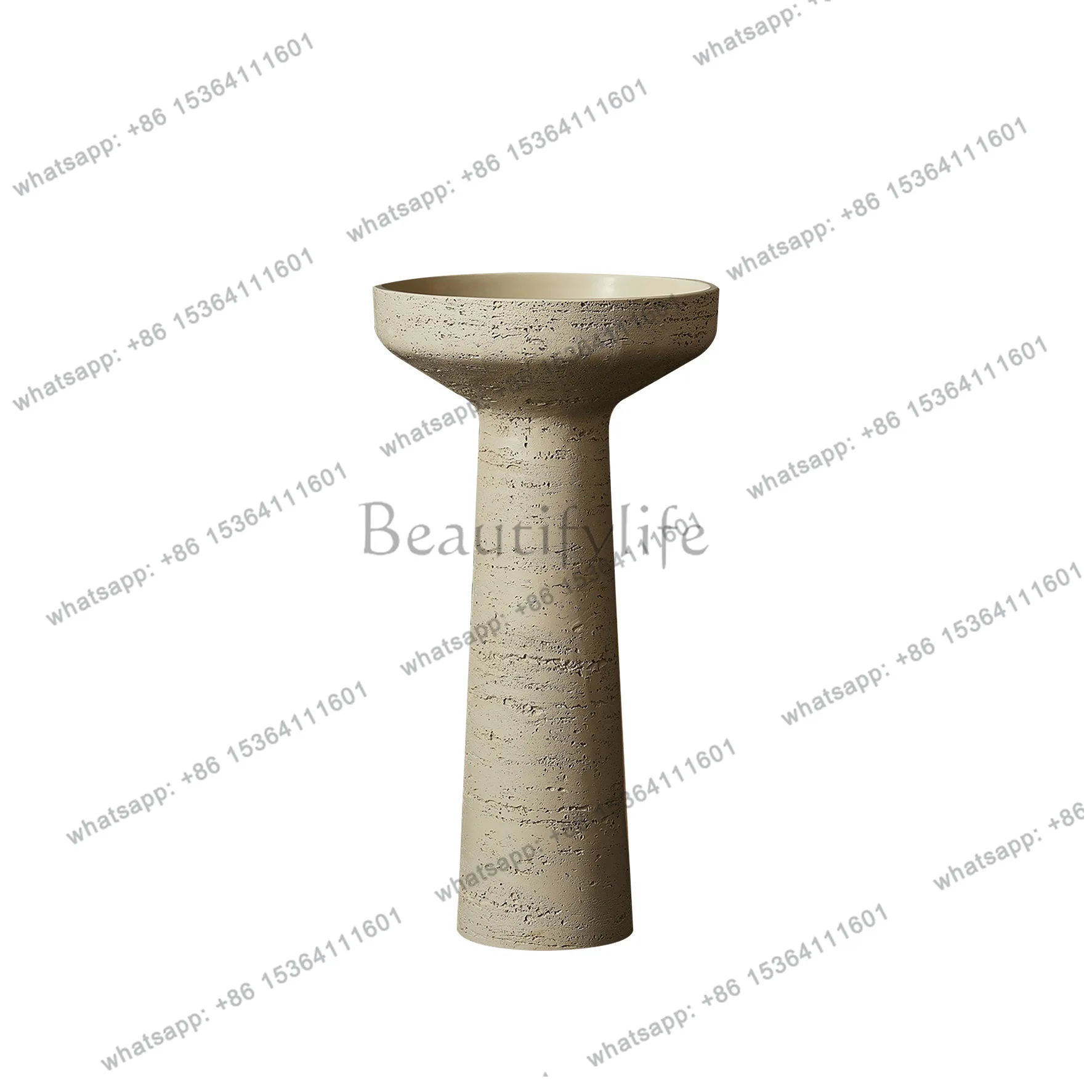 Villa Garden Outdoor Floor-to-ceiling Column Basin B & B Natural Travertine Granular Column Basin