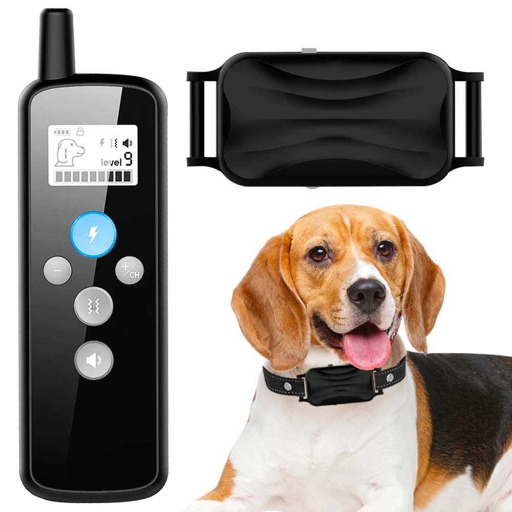 

High Quality 1000m Electric Pet Dog Training Collar Waterproof Adjustable Collar Training Collar With Remote For Multi-Breed Dog