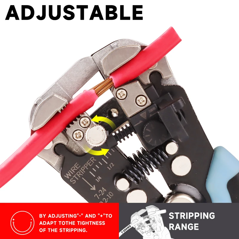 كماشة تجريد الأسلاك (0.25-10 مم2) 5 في 1 YES-1B أدوات أوتوماتيكية متعددة الوظائف لتجعيد وتقطيع وتقسيم الأسلاك