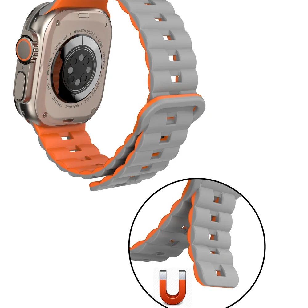 Correa magnética para HK8 Pro Max, pulsera de silicona de 44mm, 45mm, 49mm y 42mm para DT7 DT8 Ultra Max ZD8 W59 Watch HK9 Ultra2 Max, nueva