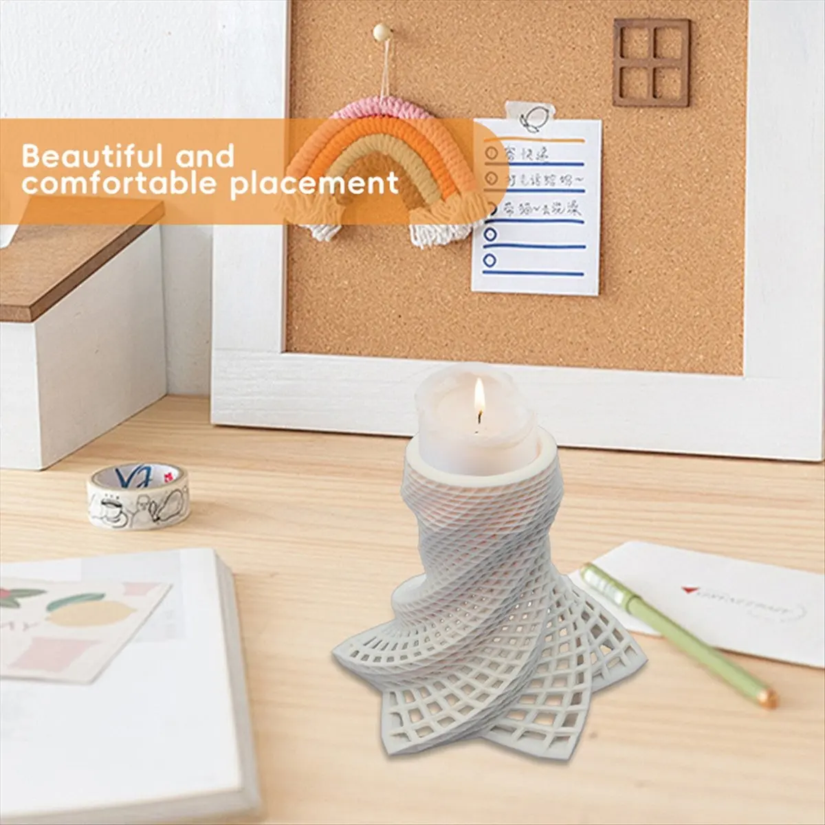 2026 Trend Candle Holder with Twisted Design Plastic Home Desktop Decoration Tea Light Holder for Festive Decor Candlestick