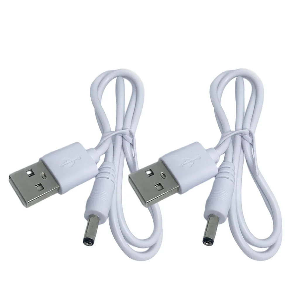 

2 Pcs Power Cable USB Block to Cord Charging Cords Dc Adapter 5v Plug Wire