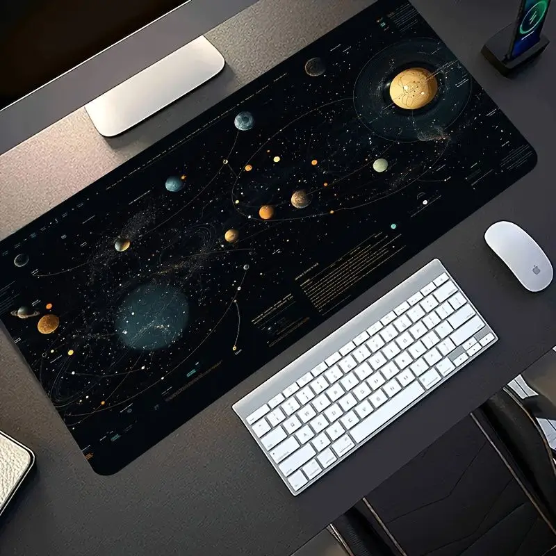 VIKAMA Cosmic Galaxy Planet Printed Desk Mat Non Slip Large Solar System Space Gaming Mouse Pad Indoor Office Keyboard Mat