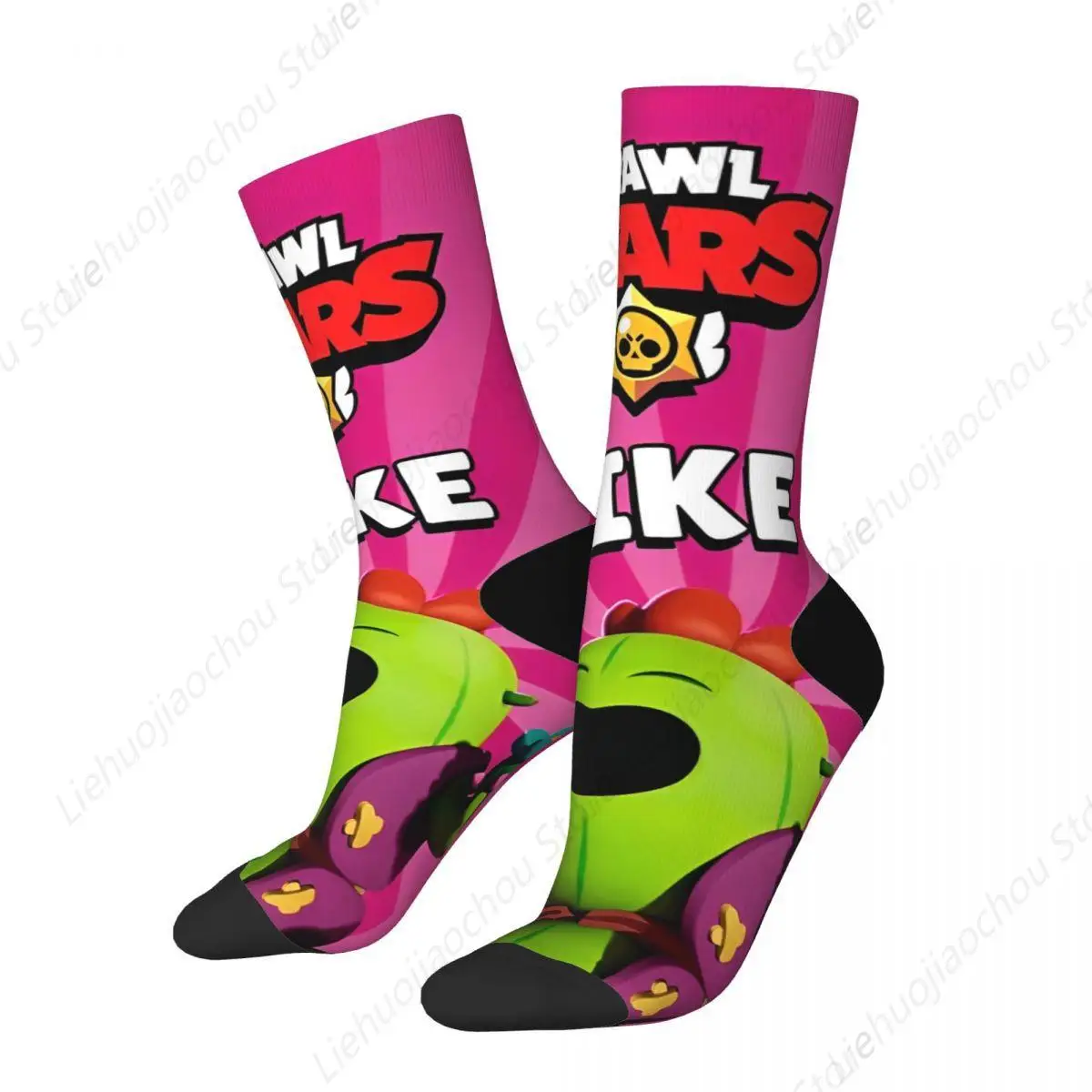 Cool Game Brawling-Heros Spike Football Socks Polyester Middle Tube Socks for Unisex Breathable