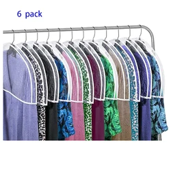 6 Piece Clothing Clear Shoulder Cover, Breathable Clothing Dust Cover for Suits, Coats, Jackets and Clothing Storage.