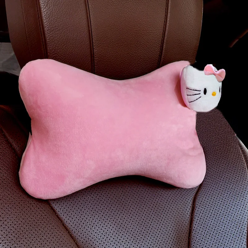 

Cute Cartoon Cat Toy Car Neck Pillow Soft Plush Bone Shape Auto Seat Headrest Universal Neck Support Car Interior Accessories