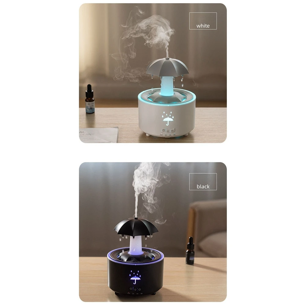 A006-Humidificador de gota de chuva para quarto grande umidificadores de ar e difusor de aromaterapia umidificador silencioso com luz