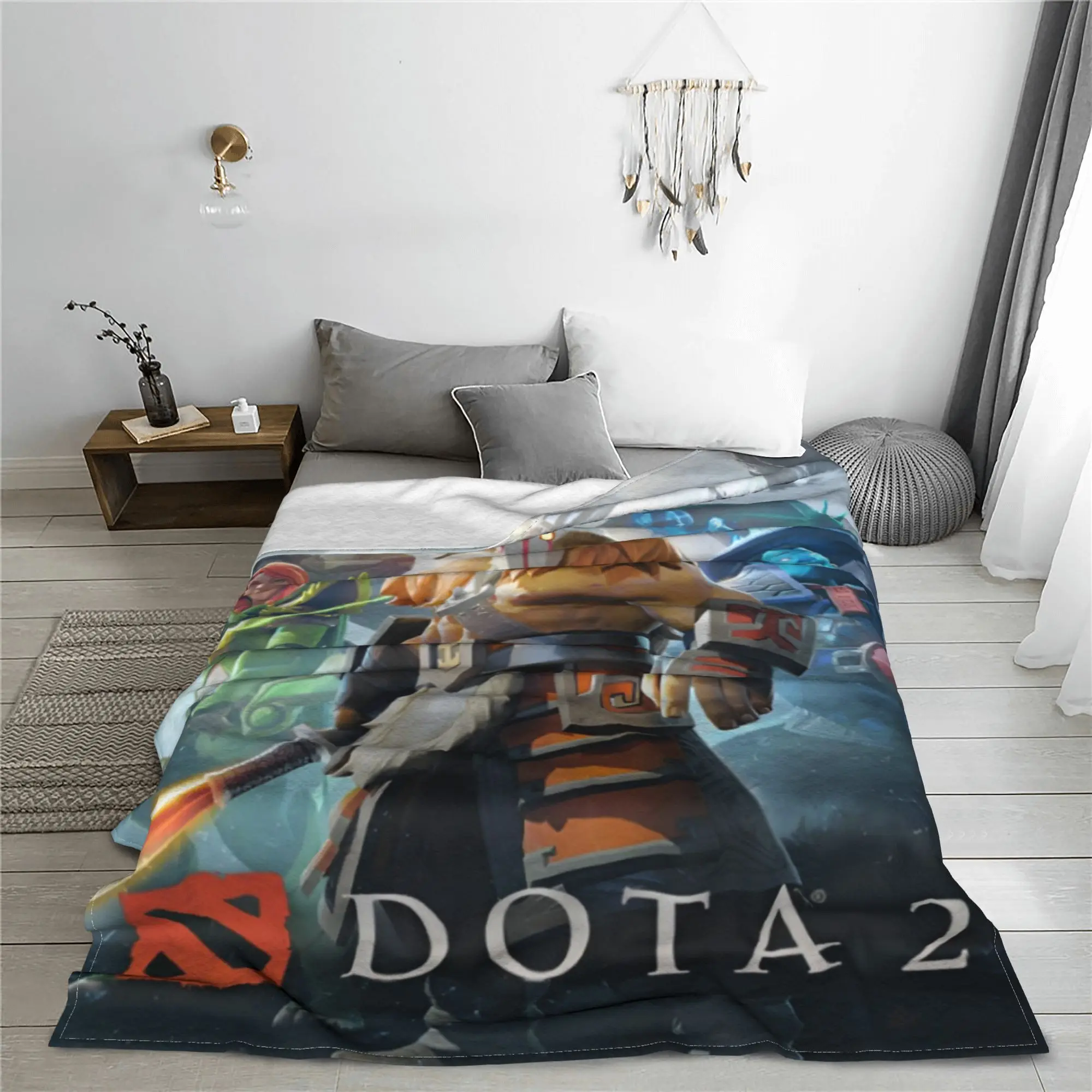 D-Dota Hero Collection Blanket Hot Game Cartoon Flannel Funny Warm Throw Blanket for Chair Covering Sofa Spring Autumn Couch