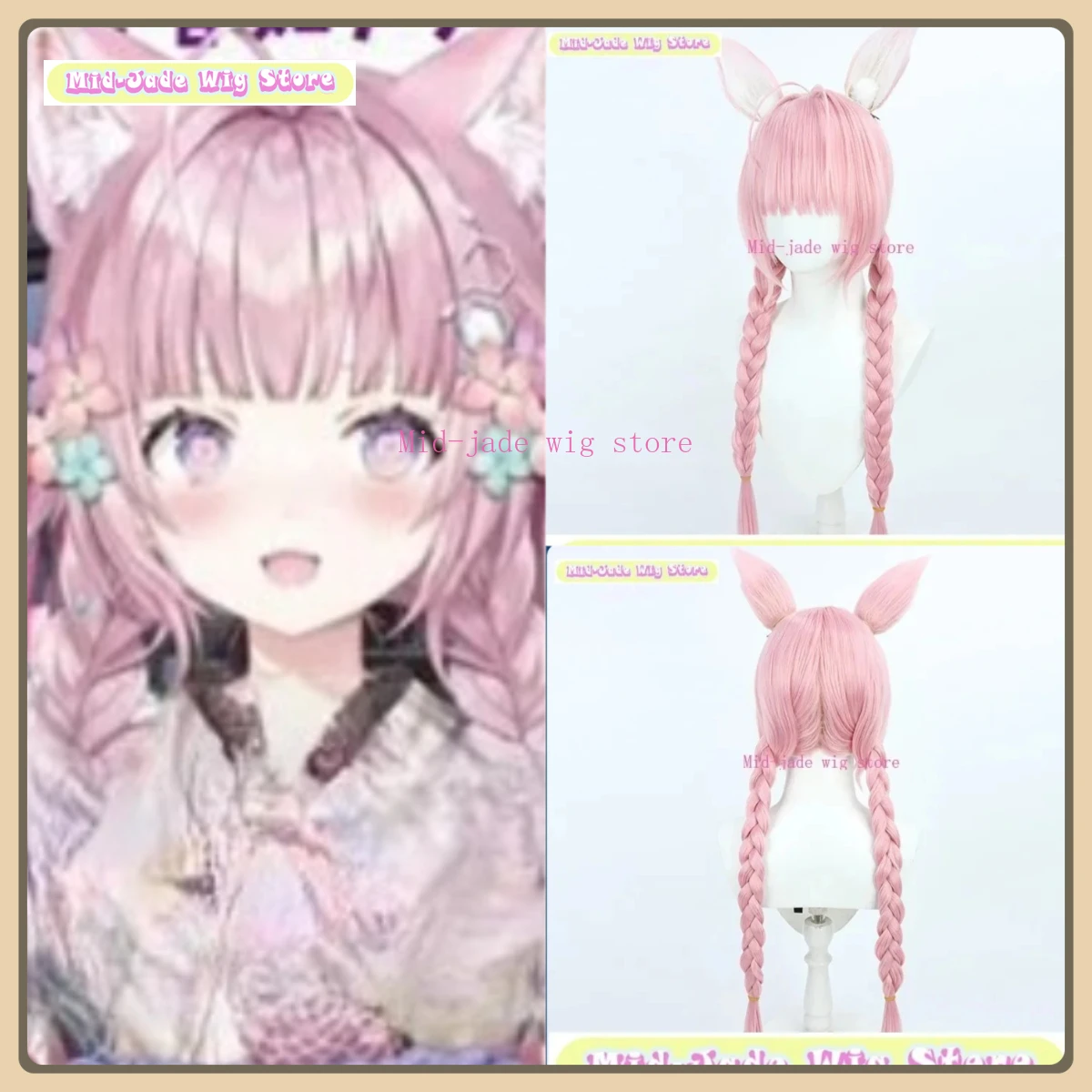 Perruque de Cosplay Mid-jade, magasin Hololive Gen 6 Hakui Koyori, perruque de Cosplay d'halloween, restauration de personnages d'anime, Costumes et accessoires