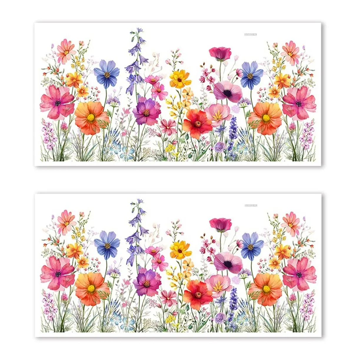 A45I Colorful Flower Bouquet Window Stickers Spring and Summer Decoration Window Decoration Home and Office Decoration
