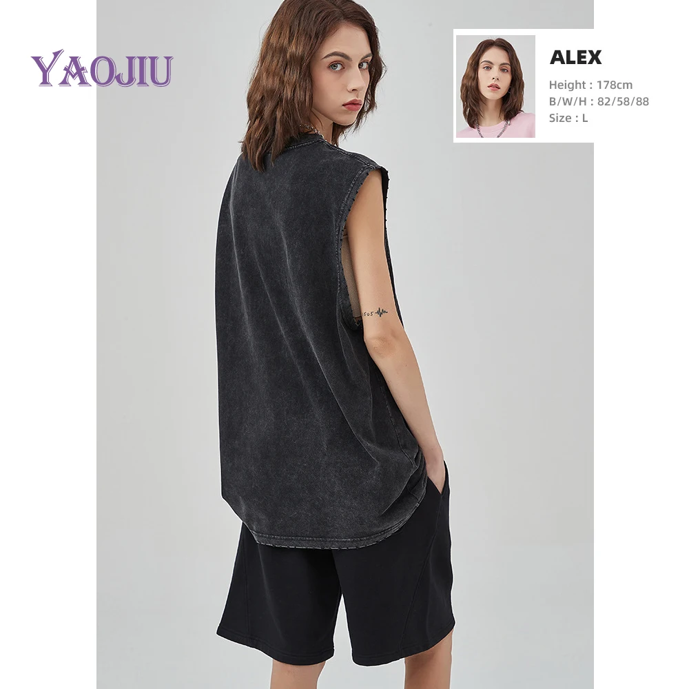 Y2K Tanks Tops for Men Women 100% Cotton Vintage Black Men's Clothing Hip Hop Punk Rock Sleeveless Tshirts Gothic Vests image 6