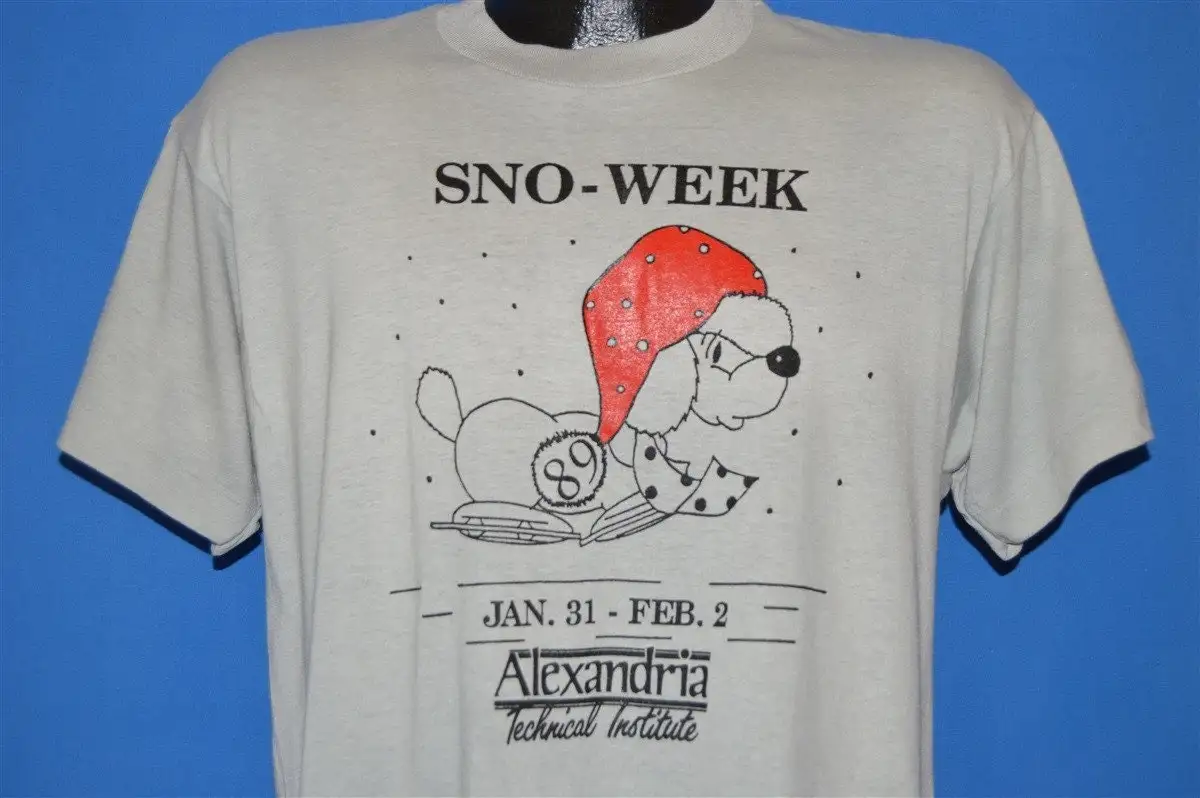 

80s Snow Week Alexandria Technical Institute 1989 T Shirt Large