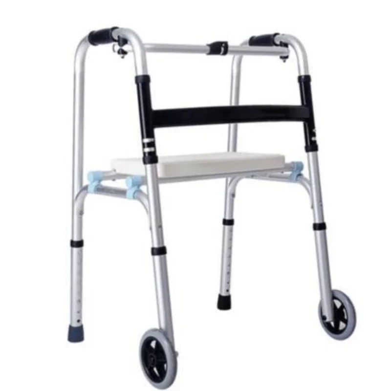 MultiFunction Walker for Elderly  DualUse Rehabilitation Travel Walking Stick with Seat and Durable Trolley Mobility Aid Chair