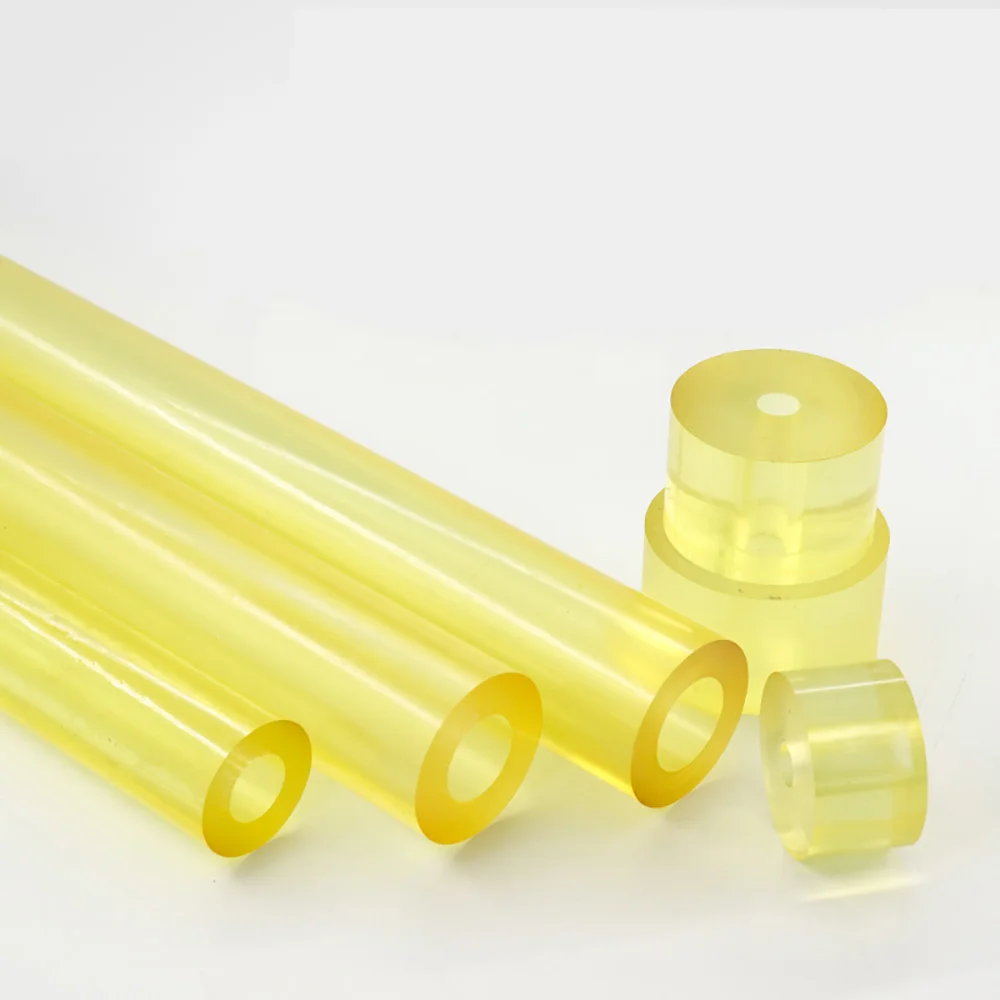 PU Nylon Hollow Rods Sticks Yellow Elastic Polyurethane Round Rod Diameter 20mm-40mm Self-defence Stick DIY Processing