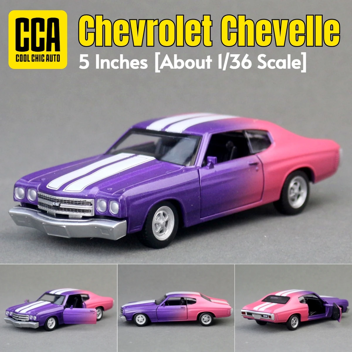 CCA 1/36 Chevrolet Chevelle 454 Classic Toy Car Model 5 Inches