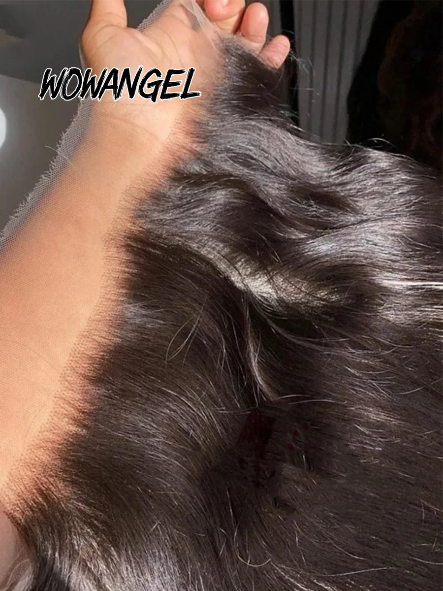 Wow Angel 13x4 13x6 HD Kant Frontaal Alleen smelthuiden Braziliaans steil Menselijk haar 5x5 6x6 HD Vetersluiting Voorgeplukt Gratis deel - afbeelding 2
