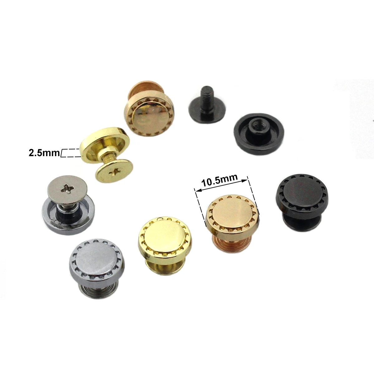 4pcs Metal New Style Round Shape Screw Back Rivets Studs Nail Stud for DIY Garment Leather Craft Belt Wallet Decoration Parts