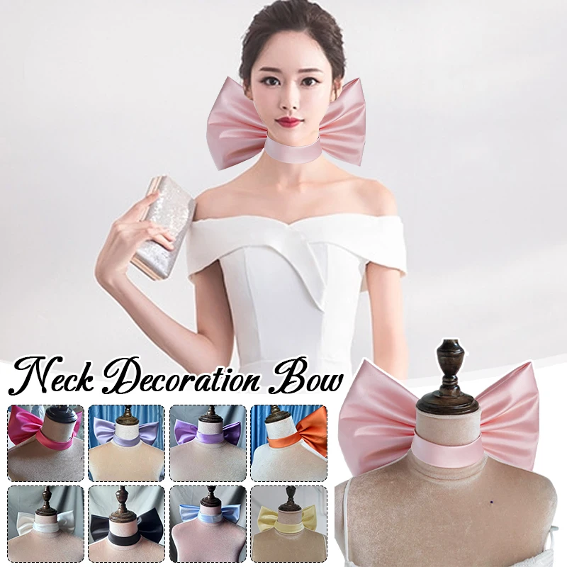 

Neck Decoration Bow Knot Elegant Bridal Wedding Dress Accessories Neck Back Bow Party Decor Satin Big Bowknot Photo Props