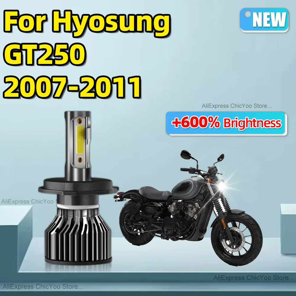 

H4 LED Motorcycle Headlight Bulbs 12V Moto Lights Hi Low Beam 6000K Lamp Canbus Error Free For Hyosung GT250 2007 2008 2009-2011