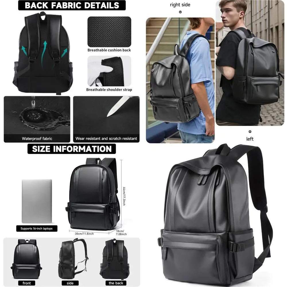 

Водонепроницаемый мужской рюкзак для ноутбука 15,6 дюймов с функциями для деловых поездок