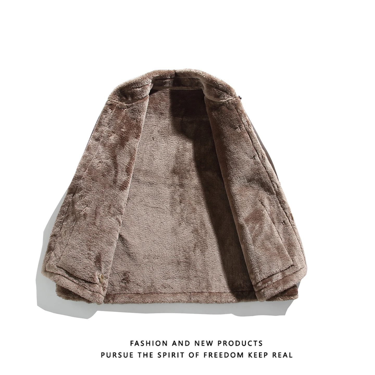 سترة شتوية للرجال من الفرو الجلدي لعام 2025 سترة جلدية غير رسمية سميكة ودافئة للرجال معطف دراجة نارية مقاوم للرياح سترات رجالي من البولي يوريثان #4