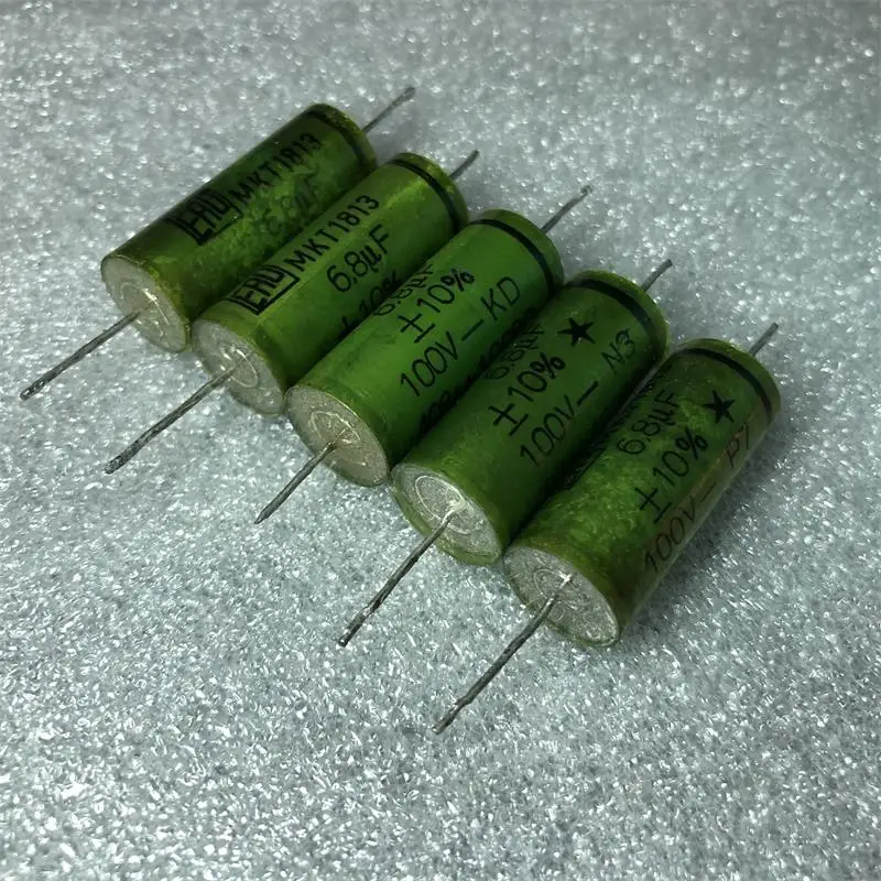 Disassemble the original ERO MKT1813 series 6.8UF 100V transparent head frequency division stepless capacitor 13*31MM
