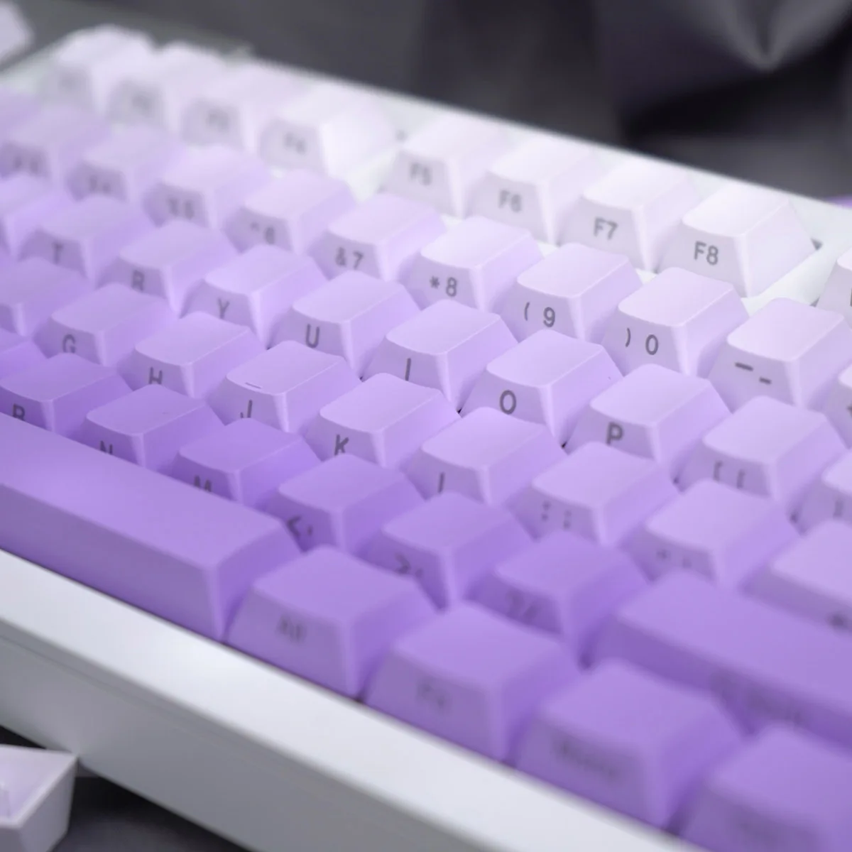 Purple Gradient Keycap Front/Side Engraved 125 Keys Cherry Profile Mechanical Keyboard Keycaps Thermal Sublimation PBT Key Cap