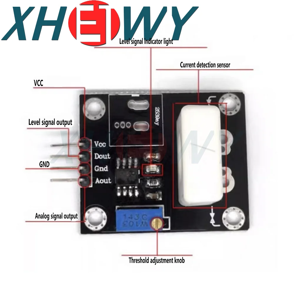 WCS1600 WCS1700 WCS1800 3-5V Hall Current Sensor Adjustable DC 100A 70A 35A Short Over-Current Detector Protection Module