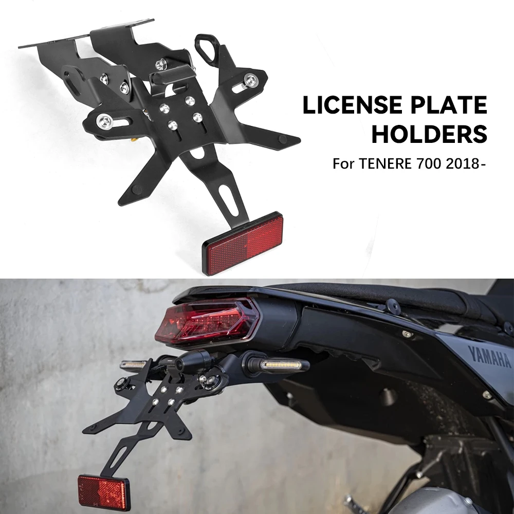 

For Yamaha Tenere700 Tenere 700 TENERE 700 2018-2024 Motorcycle Rear Short Tail License Plate Holder Tailstock Bracket Kit