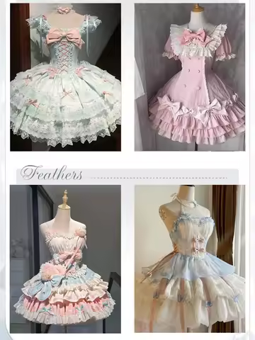 Summer Japanese Sweet Kawaii Lolita Dress Women Casual Cute Bow Puffy Princess Dress Y2k Fashion Elegant Evening Party Dress New