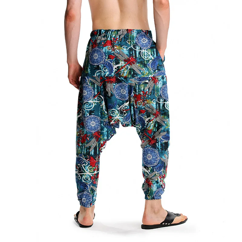 سراويل حريم بفتحة متدلية فضفاضة ، نمط عرقي ، بيع بيع بالجملة ، انخفاض الشحن